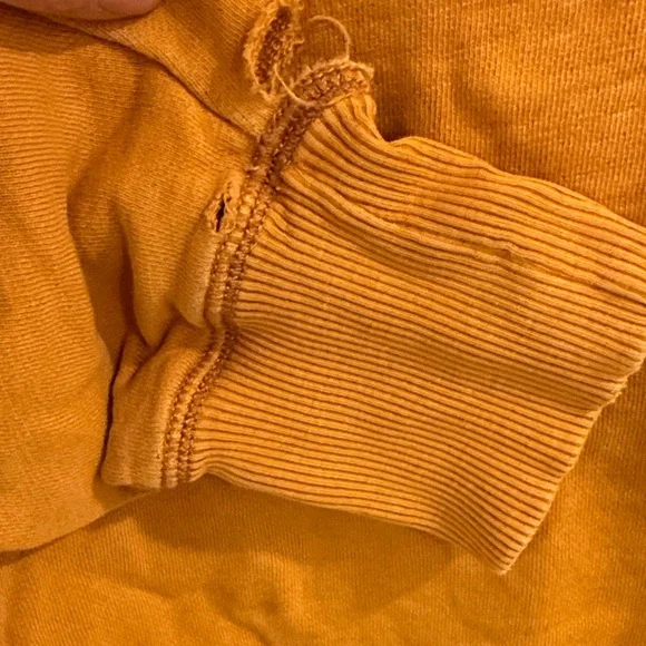 Pilcro by Anthropologie Niki Bubble Mustard Yellow Sweatshirt - Picture 8 of 10